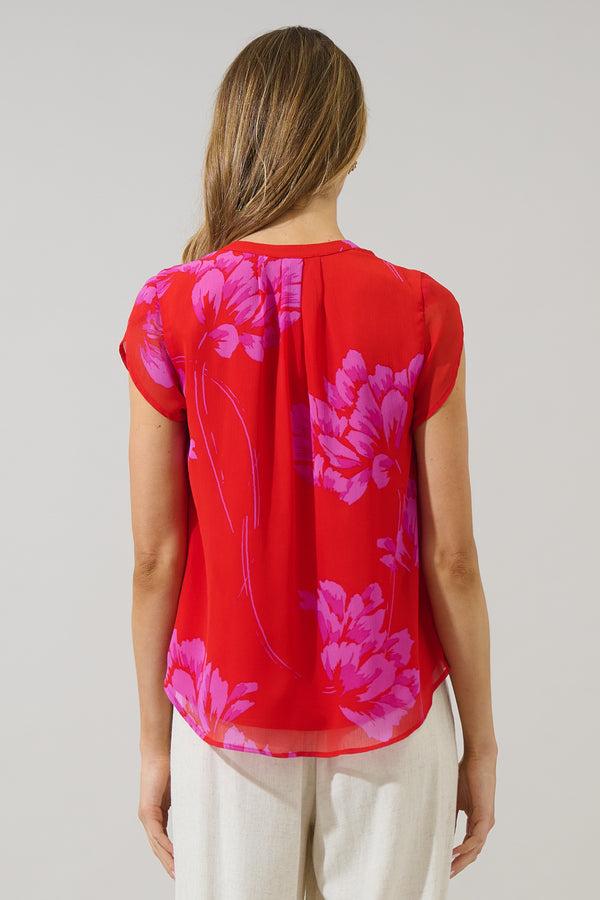 Sugarlips Naiya Floral Souris Pleated Blouse