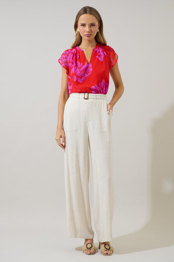 Sugarlips Naiya Floral Souris Pleated Blouse