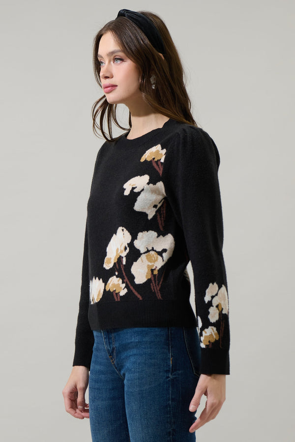 Sugarlips Nathalia Floral Long Sleeve Sweater