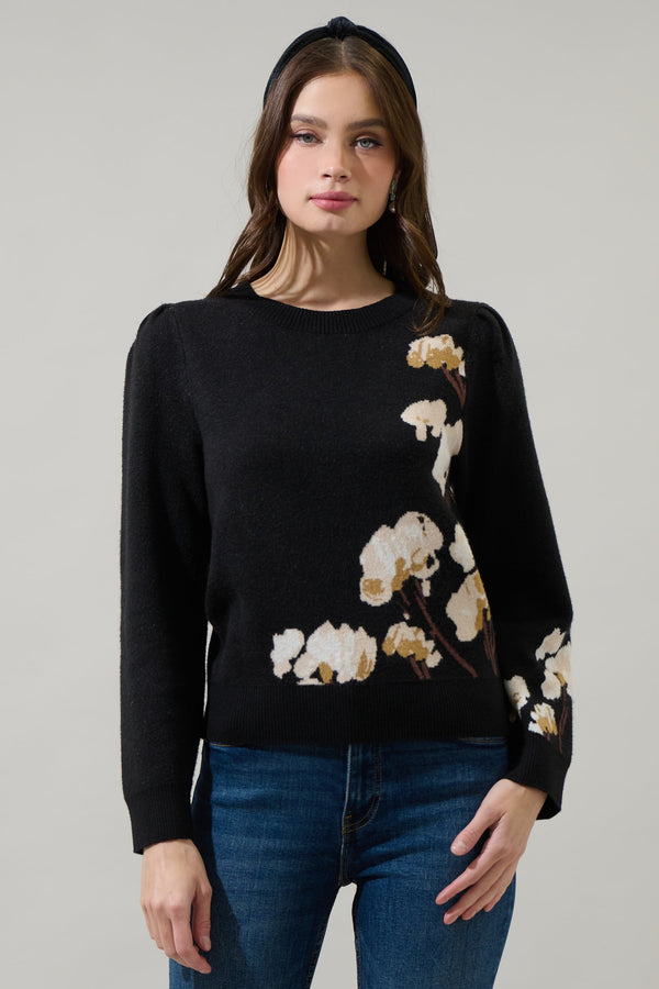 sugarlips Nathalia Floral Long Sleeve Sweater