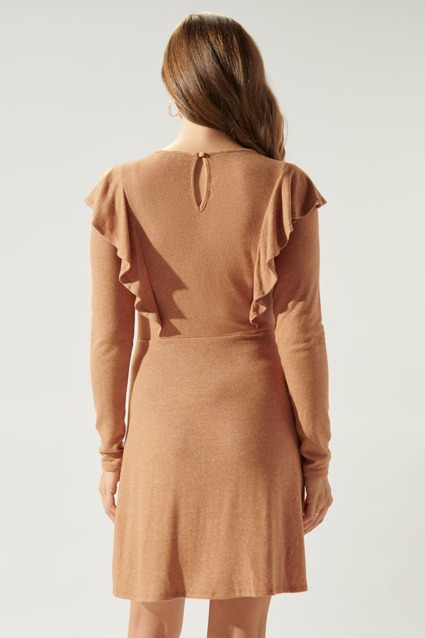 Sugarlips Neada Ruffle Detail Mini Knit Dress