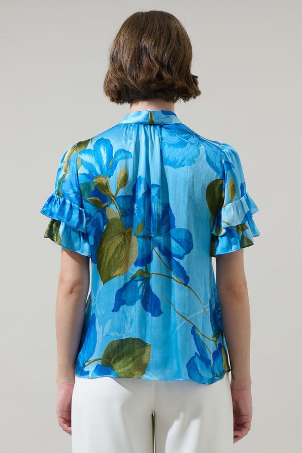 Sugarlips Neiva Floral Tie Neck Bianca Blouse