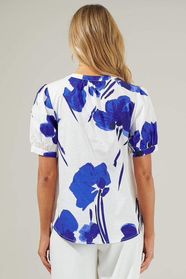 Sugarlips Neli Floral Split Neck Top