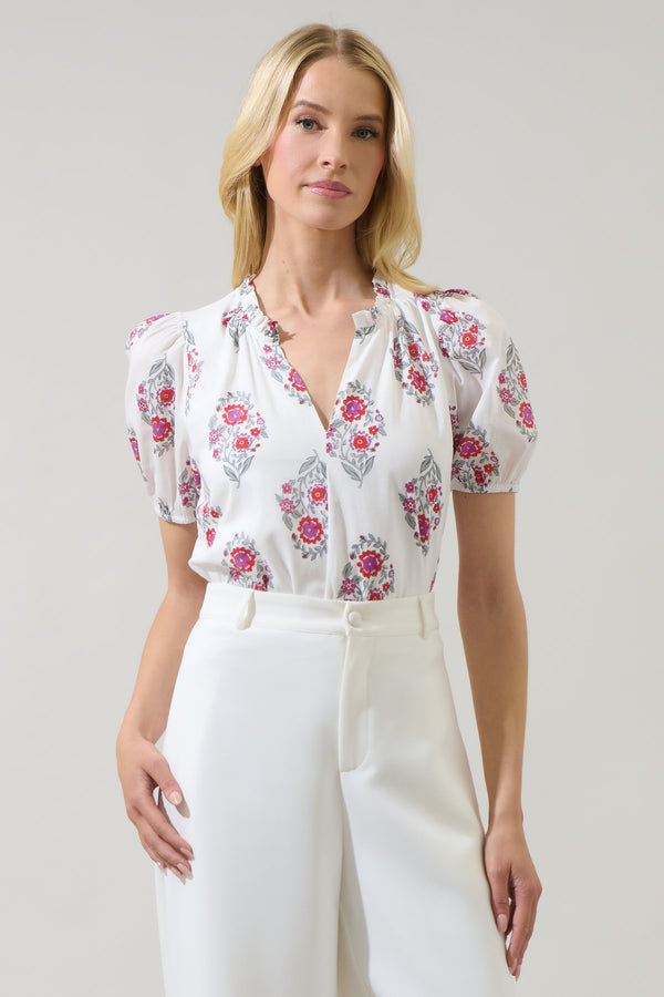 sugarlips Nelina Floral Leonor Poplin Top