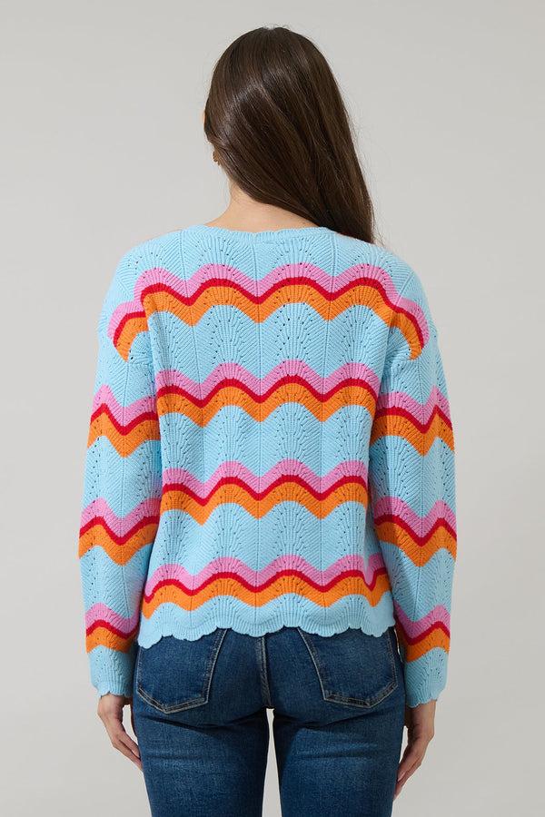 Sugarlips Nerissa Wavy Striped Knit Sweater