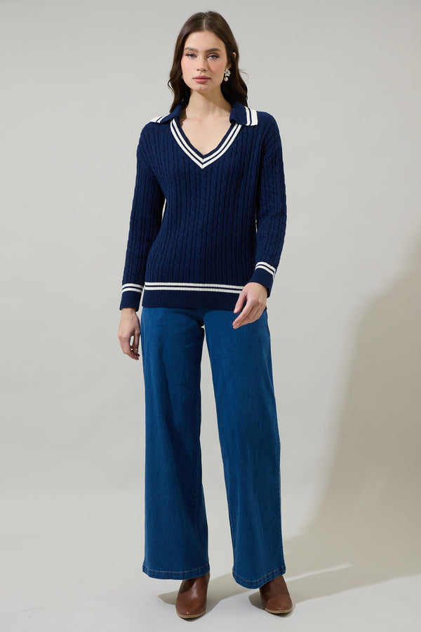 Sugarlips Nevaeh V Neck Knit Sweater