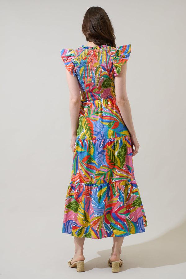 Sugarlips New Guinea Sunfire Tiered Midi Dress