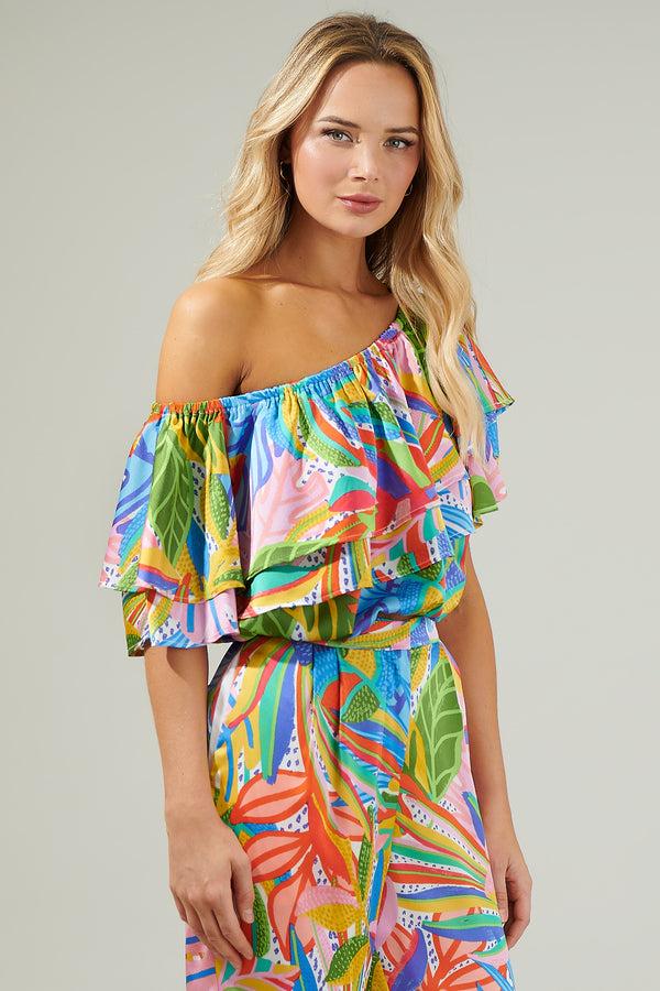 Sugarlips New Guinea Tropical One Shoulder Top