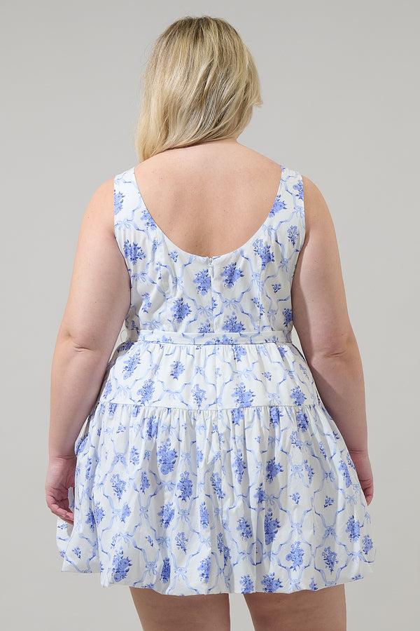 Sugarlips Nia Floral Drea Bubble Mini Dress Curve