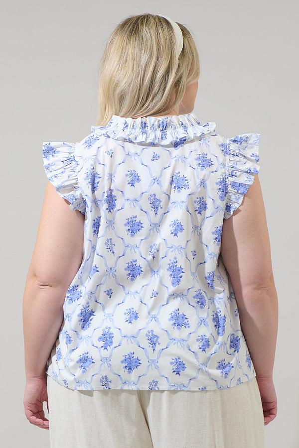 Sugarlips Nia Floral Jaye Ruffle Top Curve