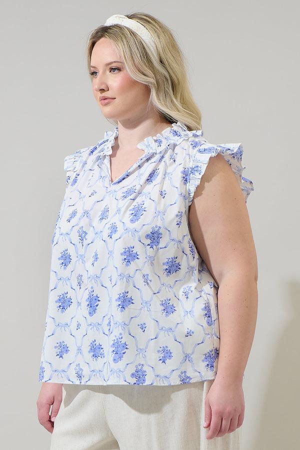 Sugarlips Nia Floral Jaye Ruffle Top Curve