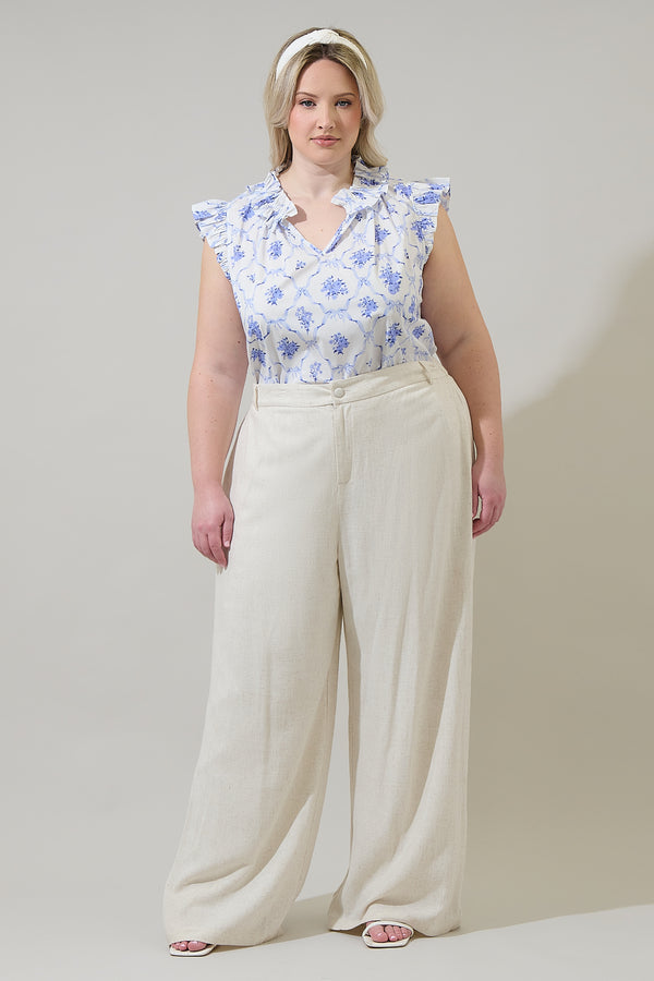 Sugarlips Nia Floral Jaye Ruffle Top Curve