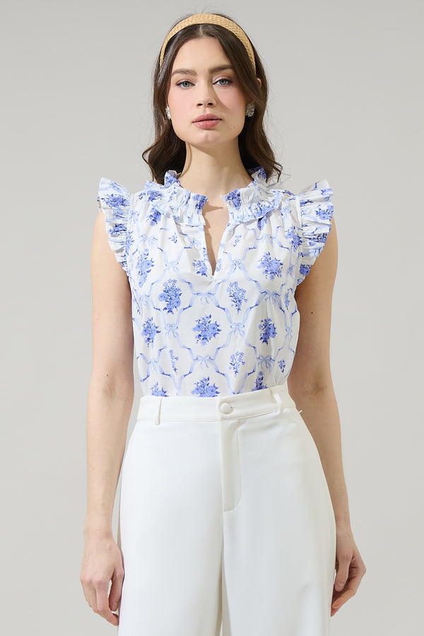 sugarlips Nia Floral Jaye Ruffle Top