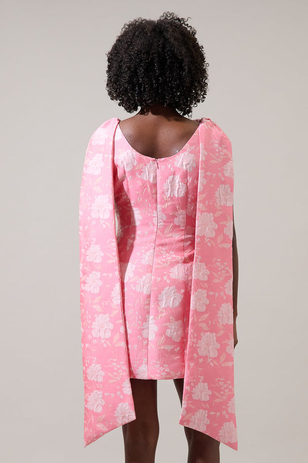 Sugarlips Nicole Jacquard Bow Sash Mini Dress