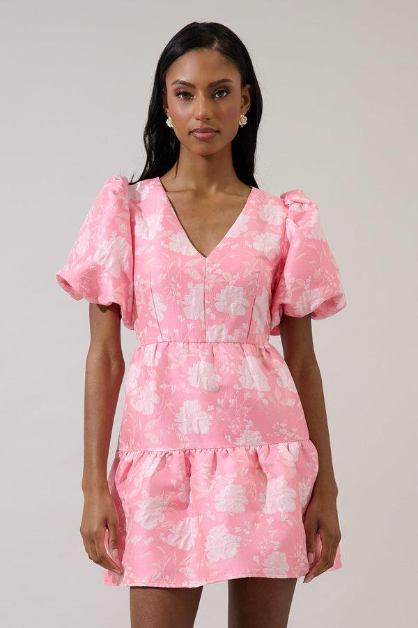 Sugarlips Nicole Jacquard May Tiered Mini Dress