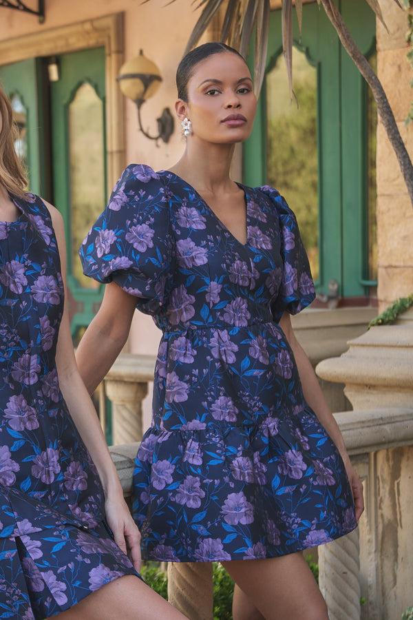 sugarlips Nicole Jacquard May Tiered Mini Dress