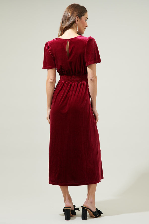 Sugarlips Night Bloom Velvet Midi Dress
