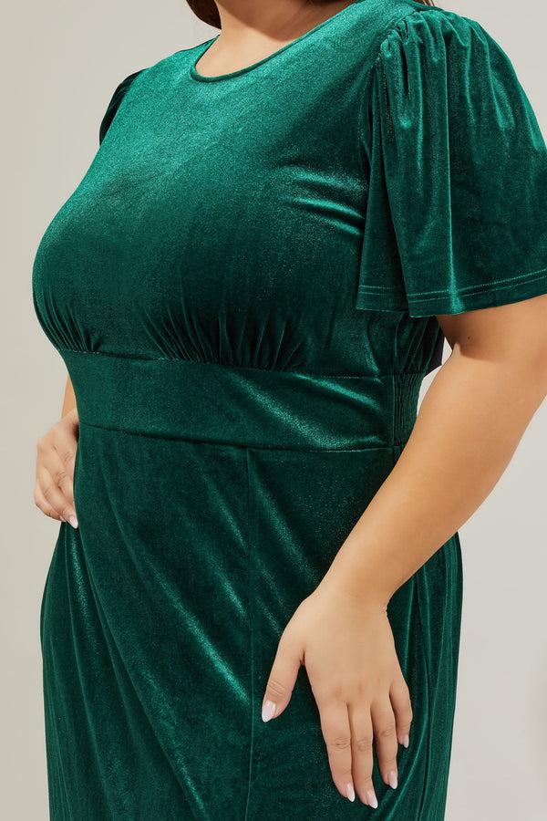Sugarlips Night Bloom Velvet Midi Dress Curve