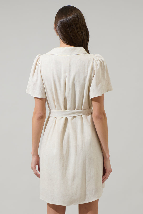 Sugarlips Nitza Linen Collared Mini Dress