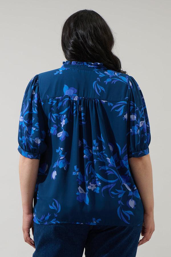 Sugarlips Niva Floral Elysia Pleated Blouse Curve