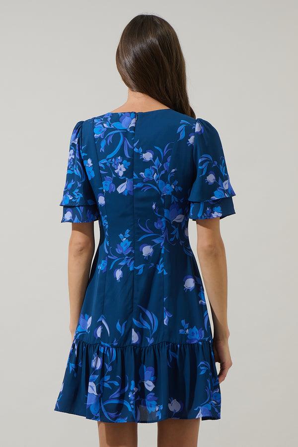 Sugarlips Niva Floral Rivane Button Mini Dress