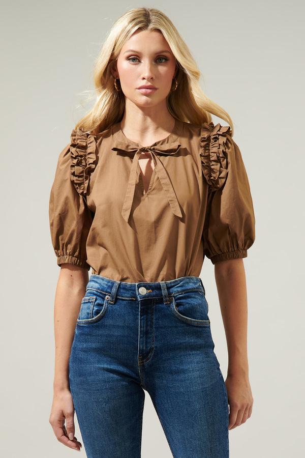sugarlips Noche Tie Neck Blouse