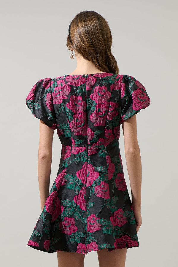 Sugarlips Noemie Jacquard Lara Flare Mini Dress