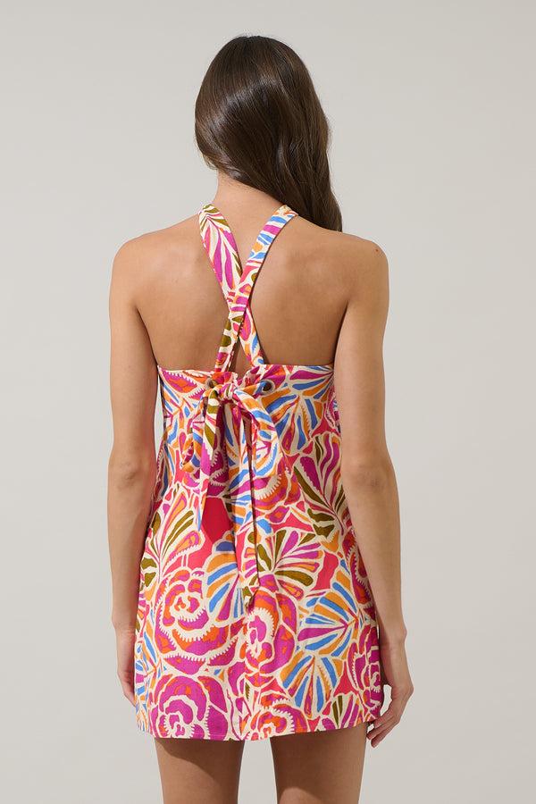 Sugarlips Nomi Floral Amory Halter Mini Dress