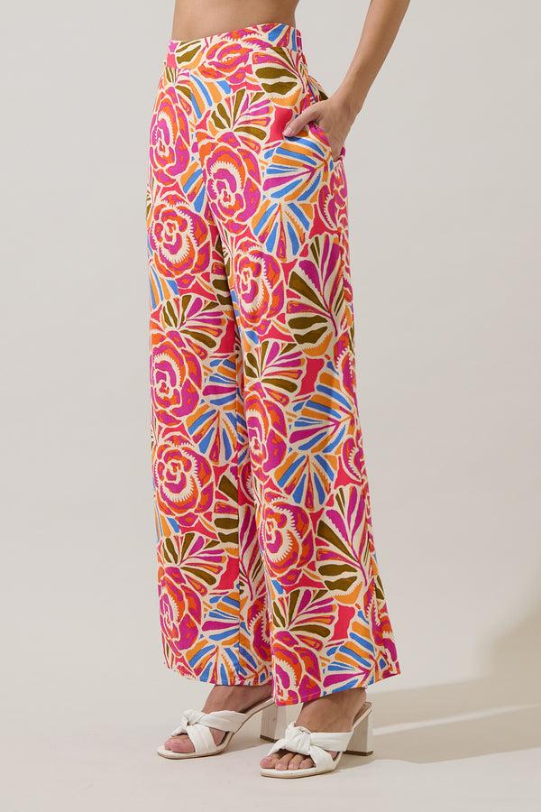 Sugarlips Nomi Floral Elena Wide Leg Pants