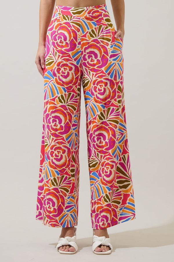 sugarlips Nomi Floral Elena Wide Leg Pants