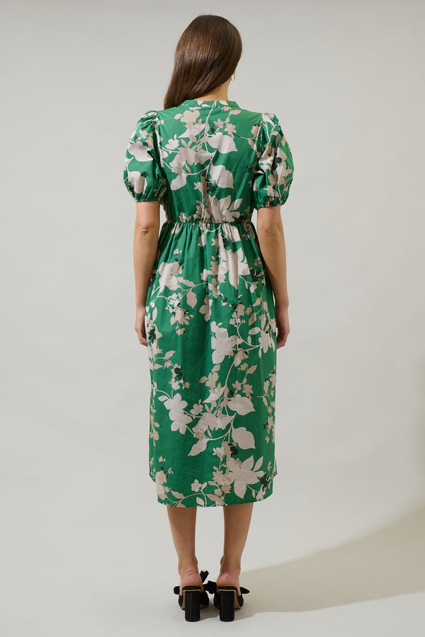 Sugarlips Nora Floral Terri Button Down Midi Dress
