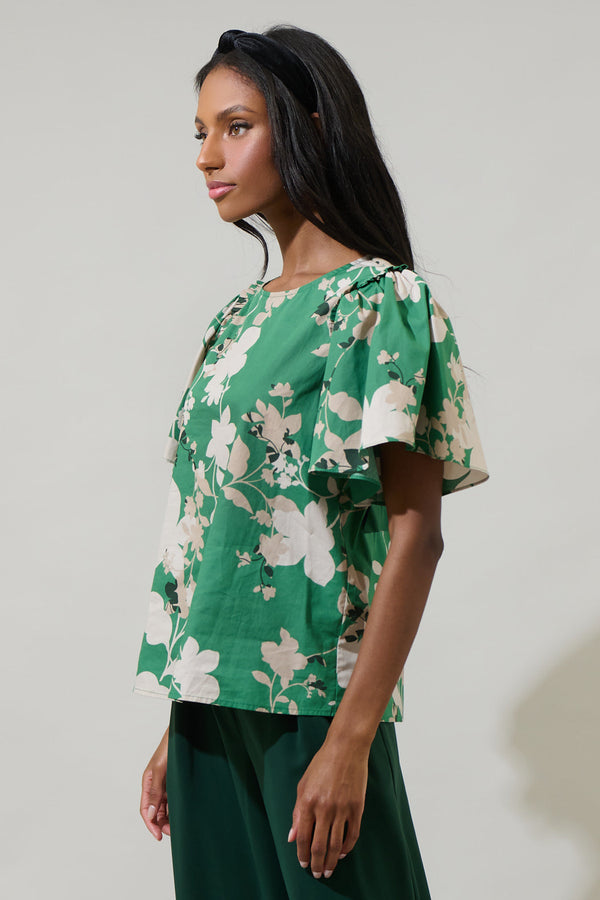 Sugarlips Nora Floral Tune Puff Sleeve Top