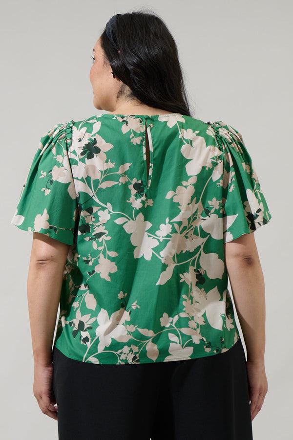 Sugarlips Nora Floral Tune Puff Sleeve Top Curve