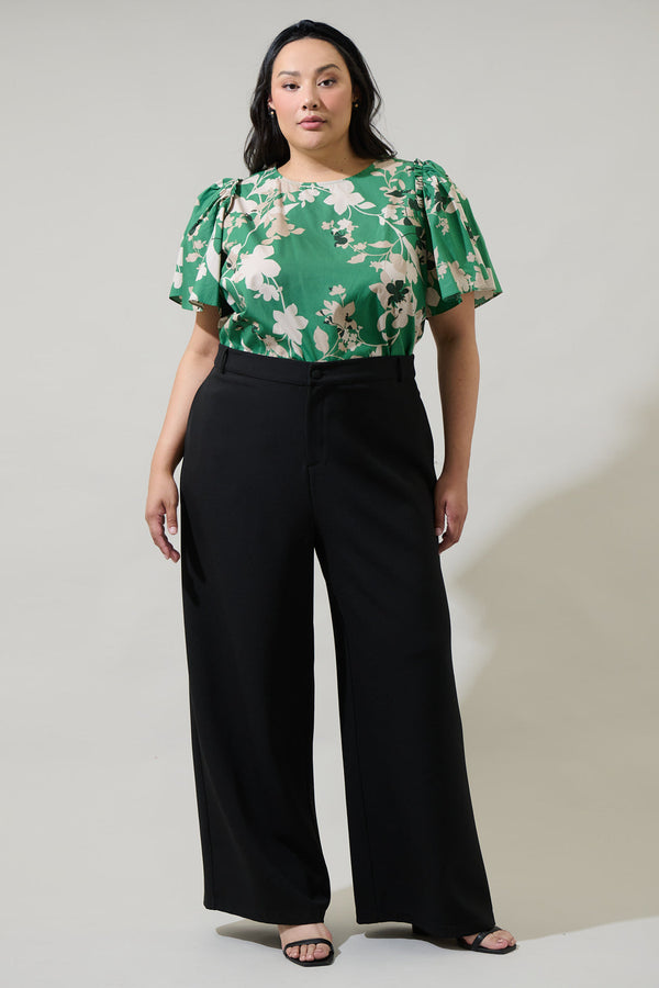 Sugarlips Nora Floral Tune Puff Sleeve Top Curve