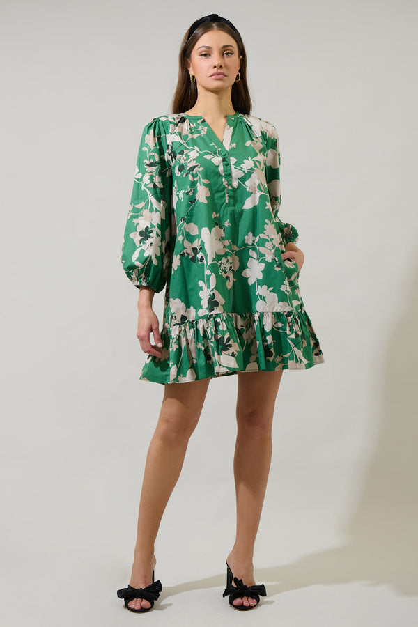Sugarlips Nora Floral Whine Shift Mini Dress