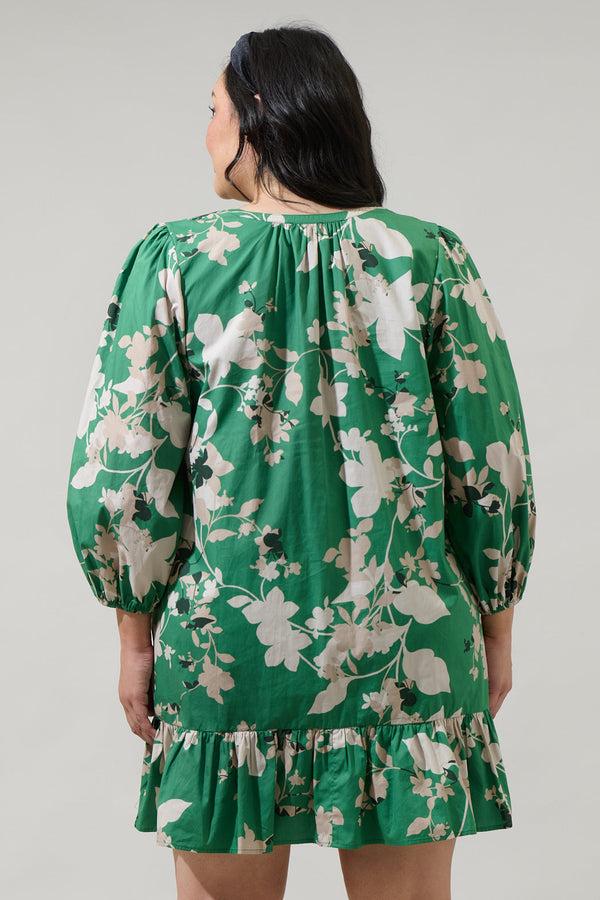 Sugarlips Nora Floral Whine Shift Mini Dress Curve