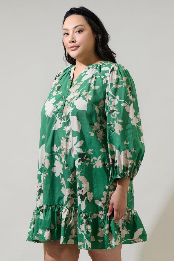 Sugarlips Nora Floral Whine Shift Mini Dress Curve