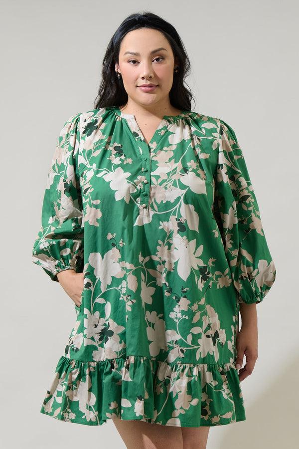 sugarlips Nora Floral Whine Shift Mini Dress Curve