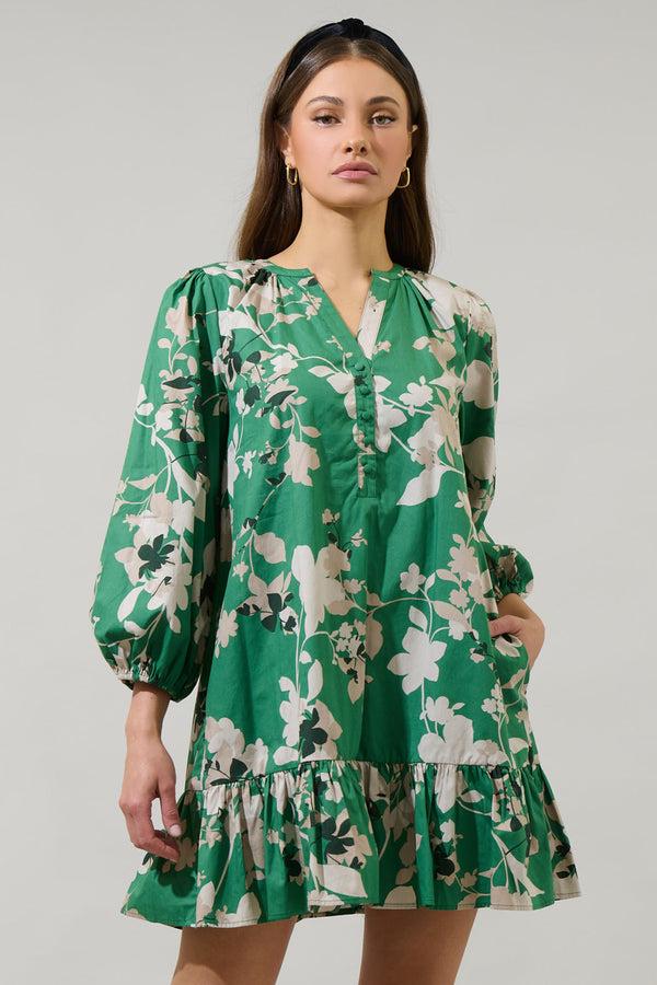 sugarlips Nora Floral Whine Shift Mini Dress