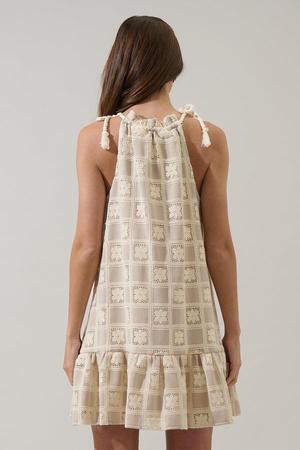 Sugarlips Norah Crochet Rumba Halter Mini Dress
