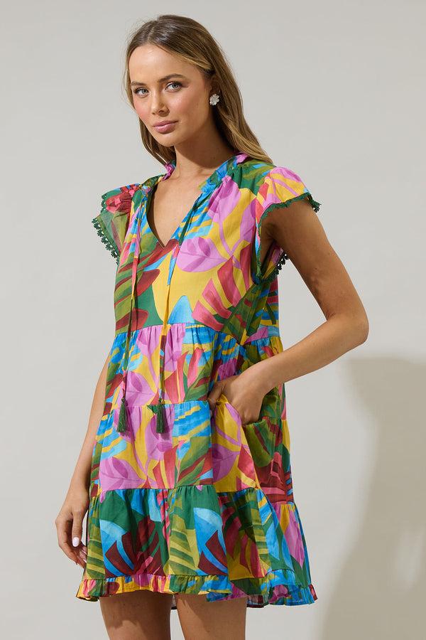 Sugarlips Novi Tropical Yodi Shift Mini Dress