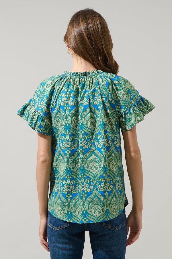 Sugarlips Nyra Paisley Macy Ruffle Top