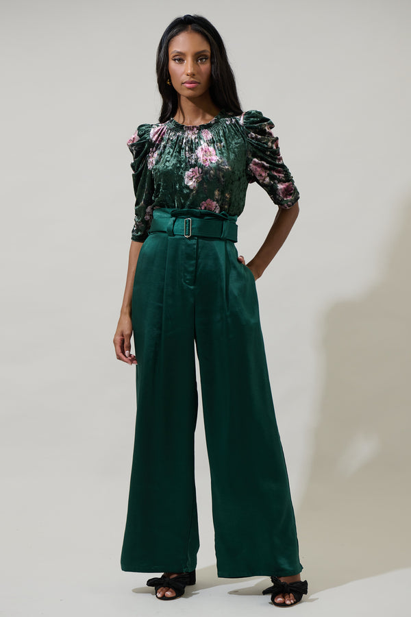 Sugarlips Nyssa Cole Wide Leg Belted Pants