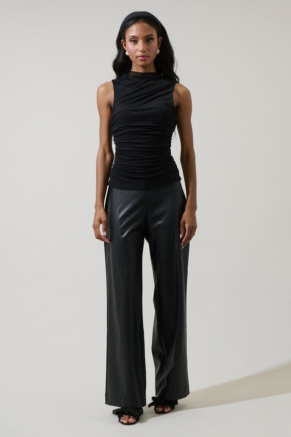 Sugarlips Odilia Ruched Sleeveless Blouse