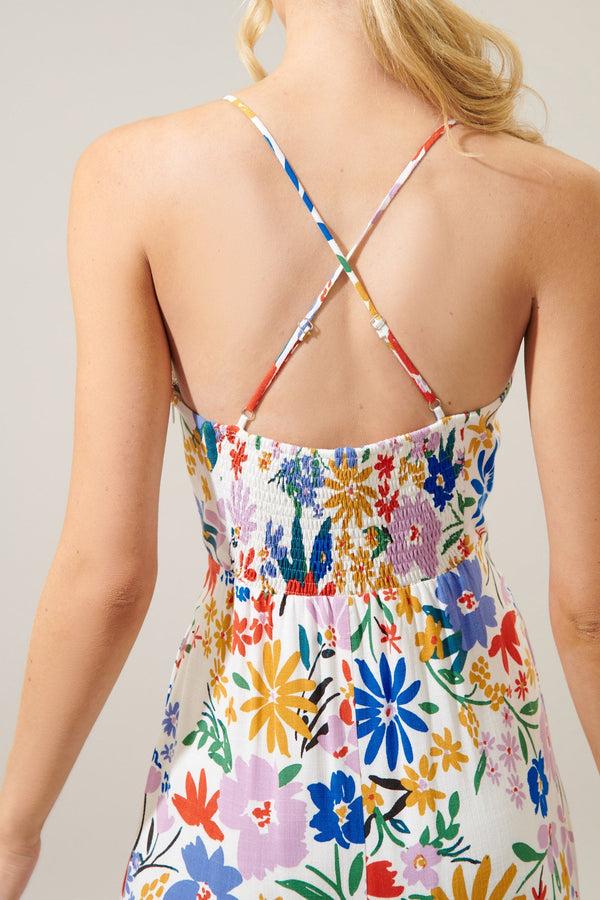 Sugarlips Ojai Floral Booker Cross Back Midi Dress