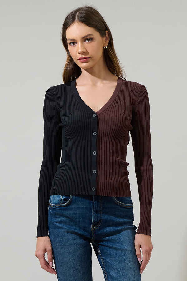 sugarlips Olivia Mill Button Up Ribbed Cardigan