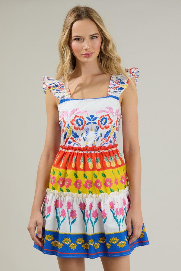 Sugarlips Olympia Floral Ruffle Tiered Mini Dress
