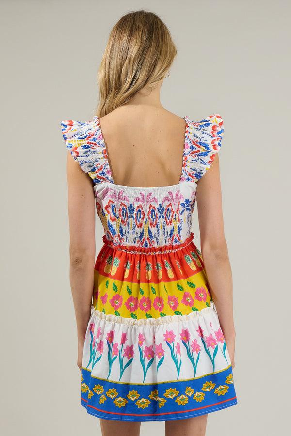 Sugarlips Olympia Floral Ruffle Tiered Mini Dress