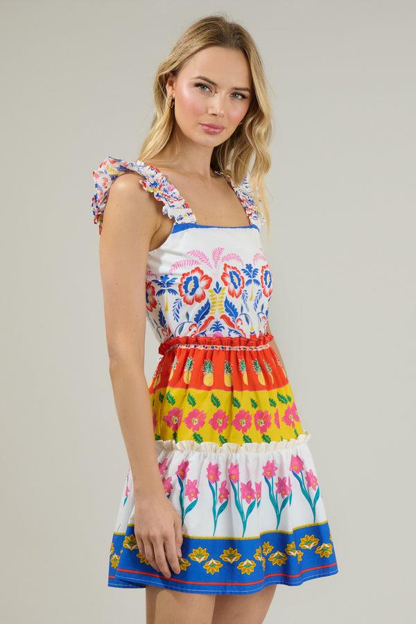 Sugarlips Olympia Floral Ruffle Tiered Mini Dress