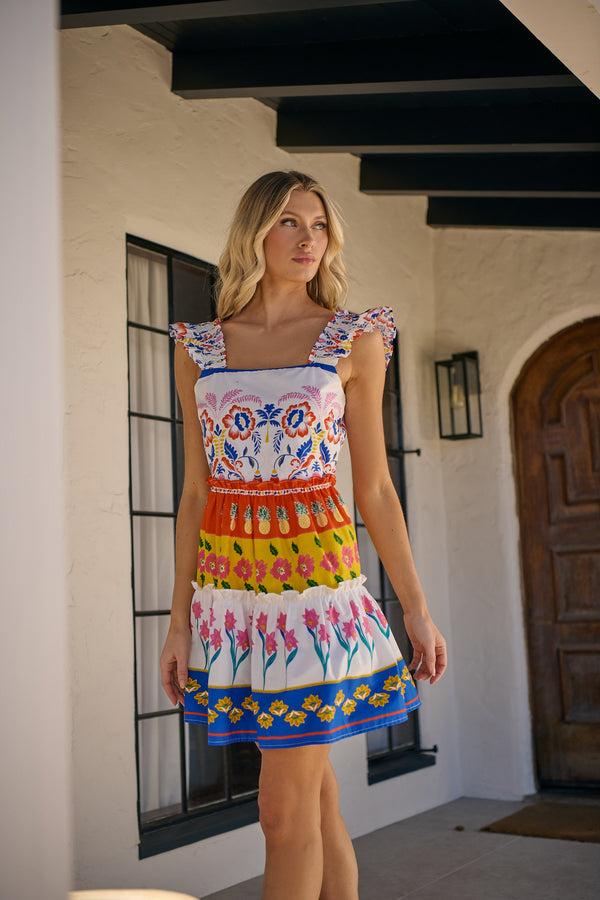 sugarlips Olympia Floral Ruffle Tiered Mini Dress